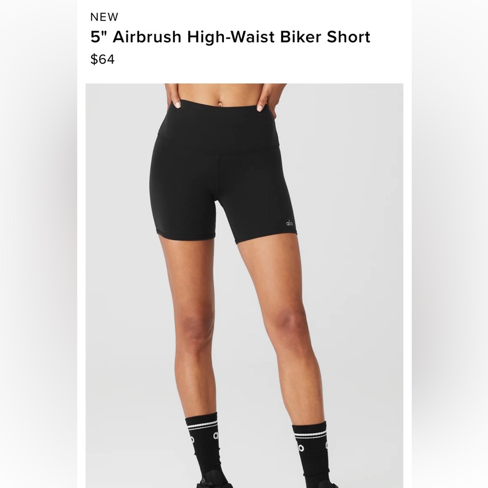 NWT! + in bag. Alo 5" Airbrush High-Waist Biker Short size small